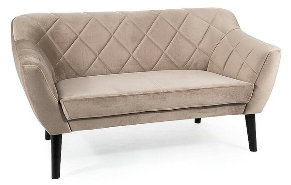 Divano Karo 2 Velvet in velluto beige scuro con gambe color wengé – 140x75x76 cm