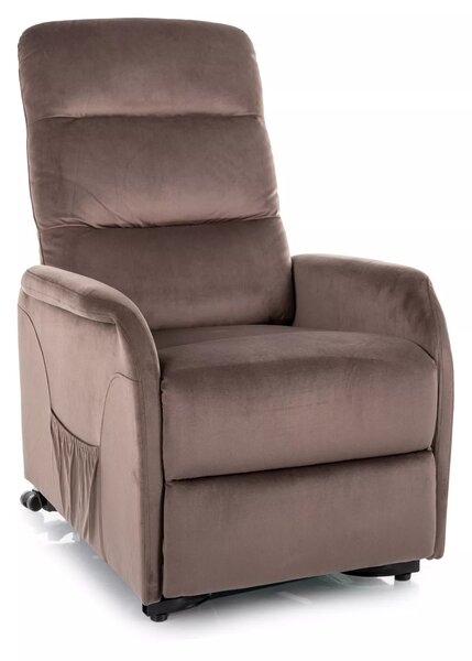 Poltrona reclinabile elettrica Jupiter M Velvet cappuccino – 69x91/164x105 cm
