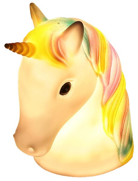 Lampada da tavolo a forma di unicorno con luci LED, alimentazione a USB o batterie, altezza 21 cm