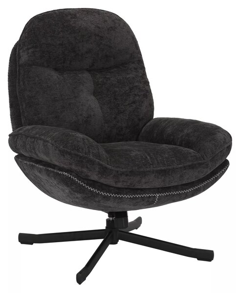 Poltrona Harper in tessuto nero – 77x54x101 cm