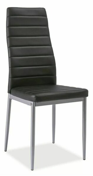 Sedia H-261 bis Alu in ecopelle nera – 40x38x96 cm