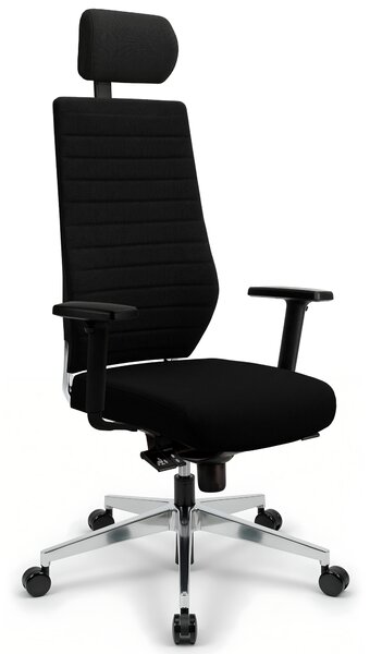 VERSEE V1301 Sedia direzionale nera in tessuto - sedia da scrivania ergonomica, sedia da ufficio di alta qualità, comoda sedia girevole, portata fino a 150 kg