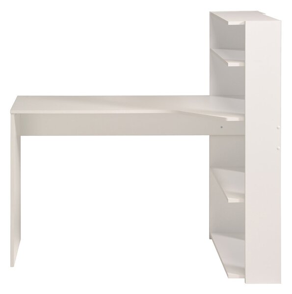 Calicosy - Scrivania bianca con scaffale L121 cm - Mister