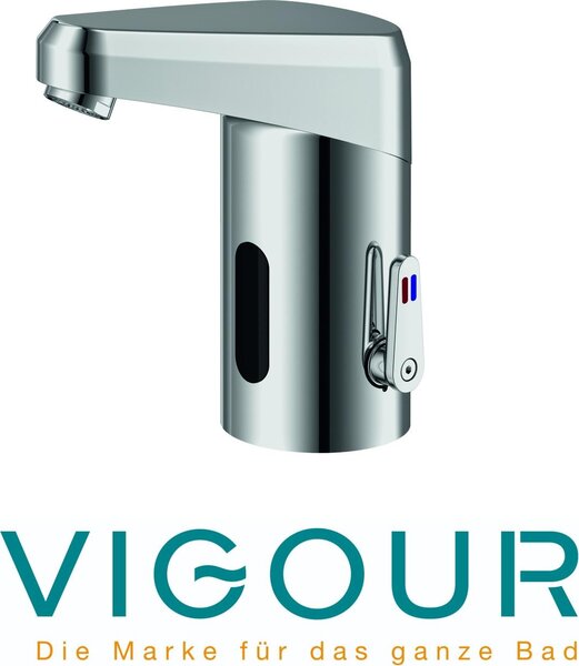 VIGOUR Clivia Plus Rubinetto per lavabo Elettronica IR DB 10 Batteria 6V con miscelatore cromato