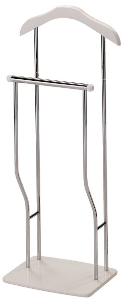 Appendiabiti Greg in legno e metallo bianco-cromato – 40x30x107 cm