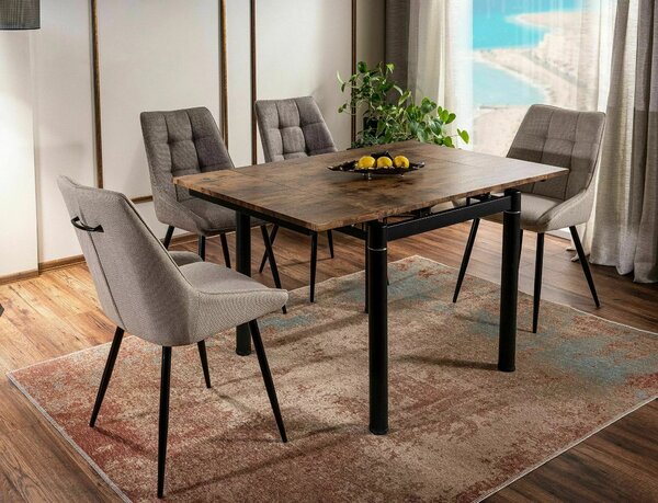 Tavolo GD-082 in MDF noce vintage – 80/131x80x75 cm
