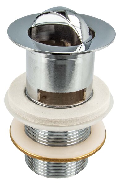 Tecuro twist lock - valvola di scarico 1 1/4 di pollice, per lavabi con troppopieno, MS cromato