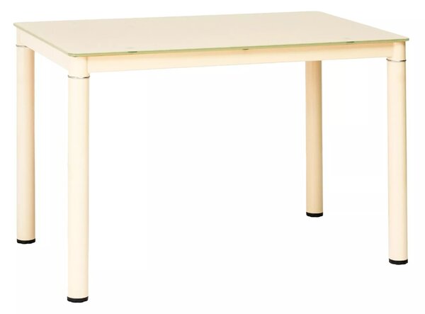 Tavolo Galant in vetro temperato crema – 100x60x75 cm