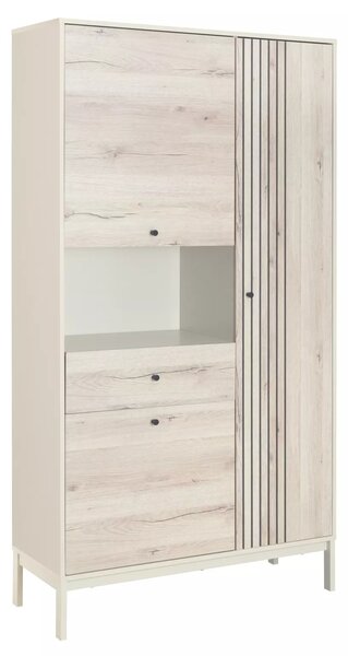 Libreria Frost R1 in off white + rovere alpino – 100x40x191 cm