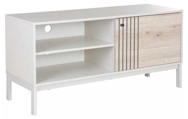 Mobile TV Frost RTV2 in off white + rovere alpino – 120x40x58 cm