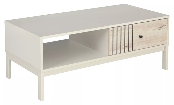 Tavolino Frost L5 in off white + rovere alpino – 100x50x40 cm