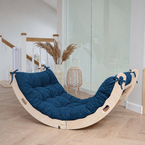 MAMOI® Arco da arrampicata con cuscini, cuscini per altalena arcobaleno, triangolo da arrampicata, arrampicata per bambini, arco in legno per bambini, parco giochi, struttura per arrampicata da interno