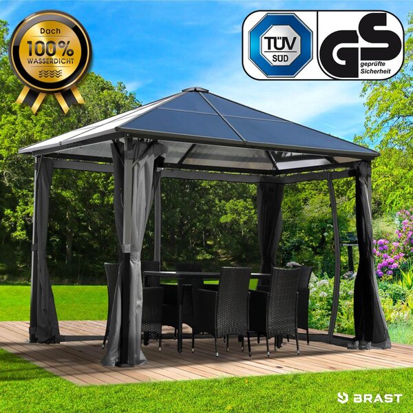 Gazebo da giardino in alluminio SUMMERDREAM 3x3 m grigio