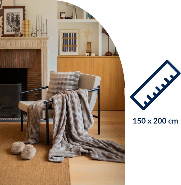 Coperta grigio tortora in micropile 150x200 cm Wave – Tiseco Home Studio