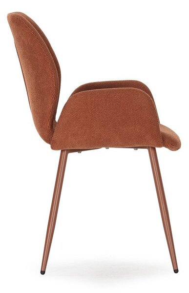 Set di sedie da pranzo color terracotta in imbottito 2 pz Ansu – Marckeric