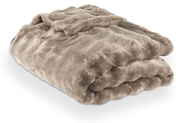 Coperta grigio tortora in micropile 150x200 cm Wave – Tiseco Home Studio