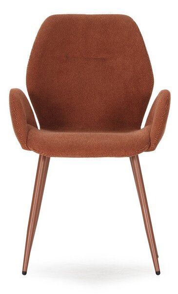 Set di sedie da pranzo color terracotta in imbottito 2 pz Ansu – Marckeric