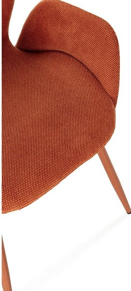 Set di sedie da pranzo color terracotta in imbottito 2 pz Ansu – Marckeric