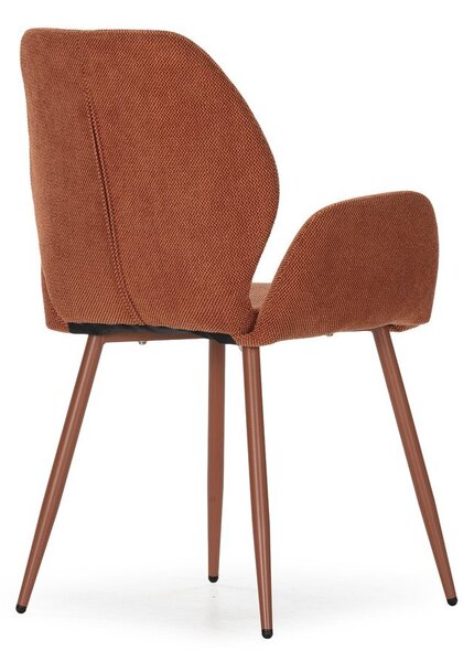 Set di sedie da pranzo color terracotta in imbottito 2 pz Ansu – Marckeric