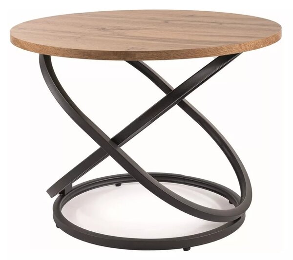 Tavolino Eos D – rovere artisan / nero opaco Ø60 cm