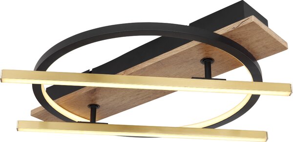 Globo Lighting plafoniera in metallo nero opaco, LED