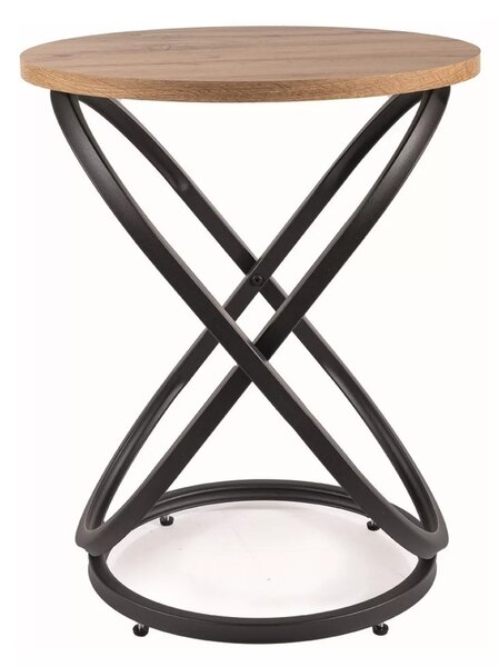 Tavolino Eos E – rovere artisan / nero opaco Ø45 cm