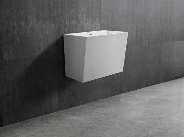 Lavabo da appoggio TW18 in mineralguss - 50 x 35 x 40 cm - Bianco opaco
