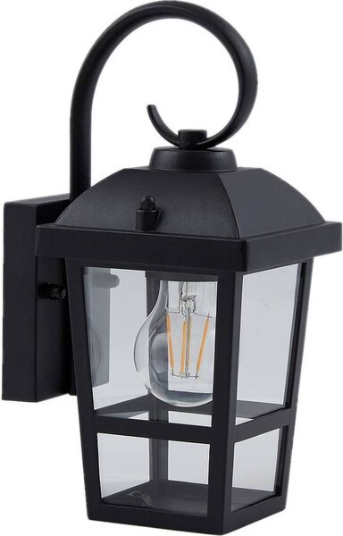 Lindby Eloane, lampada da parete per esterni, nero, acciaio inox, 29 cm