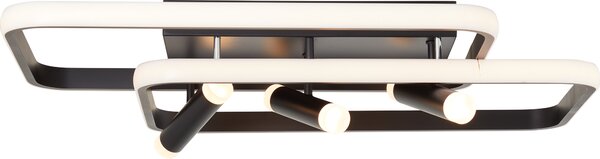 BRILLANTE plafoniera moderna a LED DALIDA | plafoniera angolare nera dimmerabile tramite telecomando | colore della luce regolabile | 54W 7600 lumen 3000 - 6500 Kelvin | metallo/plastica