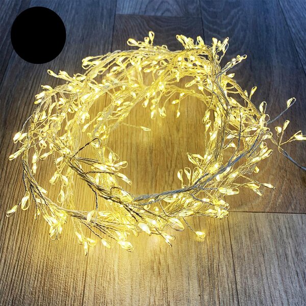 Catena luminosa a LED "400er", con luci a forma di goccia, luce bianca calda e 8 funzioni, ideale per interni