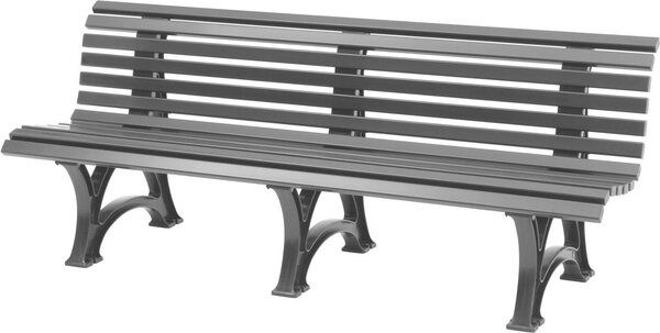 Panchina da giardino Jamaica | 4 posti | grigio grafite | HxLxP 80x200x64cm | plastica resistente agli agenti atmosferici e ai raggi UV | panchina da parco Panchina da esterno Seduta da giardino Balcone Terrazza