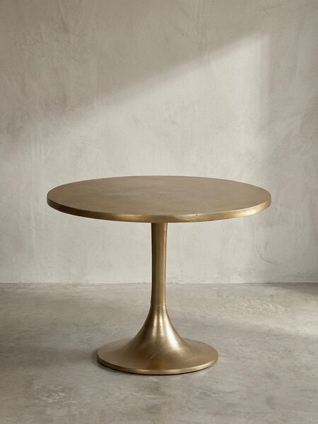 Tavolino in metallo oro 60x60x46,5 cm tavolo divano alluminio, tavolo soggiorno design rotondo, tavolino moderno, tavolino laterale soggiorno
