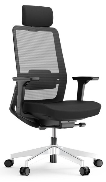 Sedia da ufficio Yaasa Chair Pro, ergonomica con poggiatesta, nera – Capacità di carico: 130 kg – Braccioli regolabili in 3 dimensioni – Supporto lombare regolabile