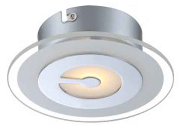 Plafoniera LED cromo/ vetro/ lampada rotonda