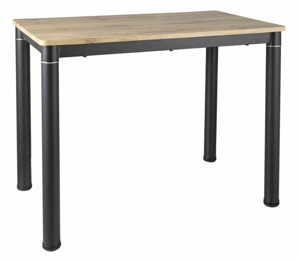 Tavolo Damar in finitura rovere artisan con struttura in metallo nero opaco – 100x60x75 cm