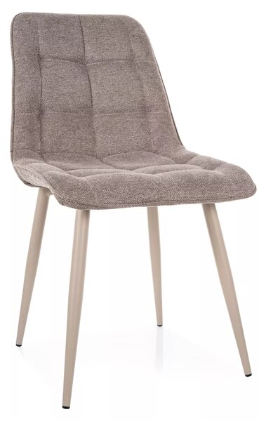 Sedia Chic Brego in tessuto beige Brego 34 con struttura in metallo color cashmere – 50x88 cm