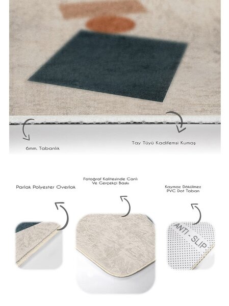 Set di tappetini per il bagno in velluto beige 2 pz 60x100 cm Geometry Shapes – Mila Home