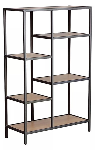 Libreria Costa B in finitura rovere con struttura in metallo nero opaco – 70x30x109 cm