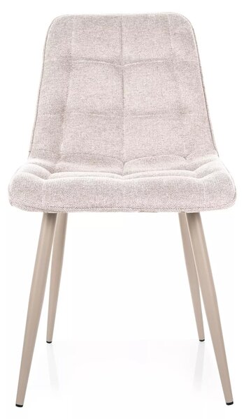 Sedia Chic Brego in tessuto beige chiaro Brego 22 con struttura in metallo color cashmere – 50x88 cm