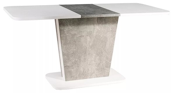 Tavolo Calipso IN allungabile in finitura bianco opaco ed effetto cemento – 110/145x68x76 cm