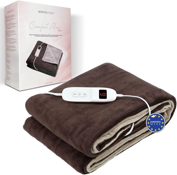 Coperta elettrica Comfortmax WE120, extra grande, 180 x 130 cm, 9 livelli di riscaldamento, coperta termica, controllo digitale, riscaldamento rapido e removibile