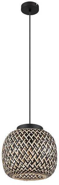 Lampada a sospensione, metallo, bambù, 1 luce, diametro 30 cm