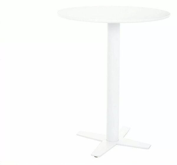Tavolo bar BT002 in MDF bianco opaco e struttura in metallo – Ø60x76 cm