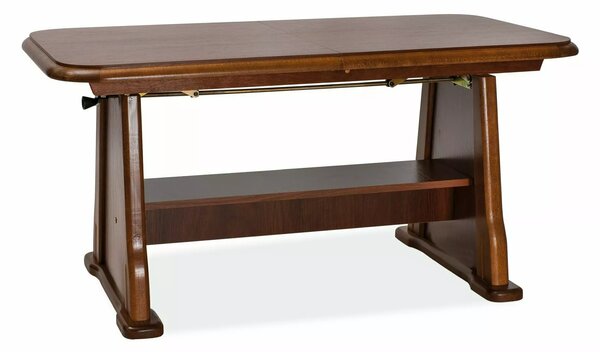 Tavolino trasformabile Beata in finitura noce con struttura in legno – 130/170x67x60/77 cm