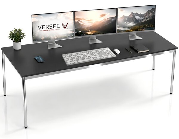 Scrivania / tavolo da conferenza VERSEE VST1 180x60 cm nero - regolabile in altezza, stabile