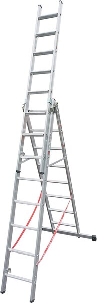 Euroline Premium 30777 Gradini Scala multiuso con rotelle a muro a 3 sezioni 3x8 gradini