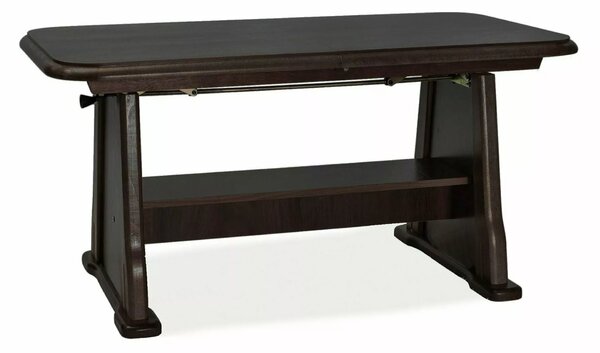 Tavolino trasformabile Beata in finitura wenge con struttura in legno – 130/170x67x60/77 cm