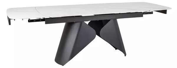 Tavolo Armando estensibile in ceramica – bianco opaco / struttura nero opaco – 160/240x90x75 cm