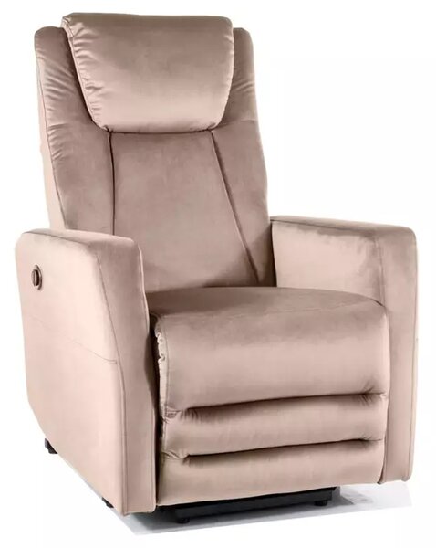 Poltrona reclinabile elettrica Adonis in velluto Bluvel 40 - colore beige