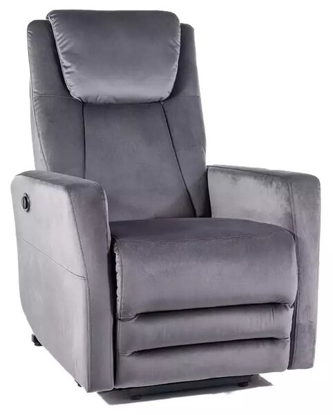 Poltrona reclinabile elettrica Adonis in velluto Bluvel 40 – colore grigio